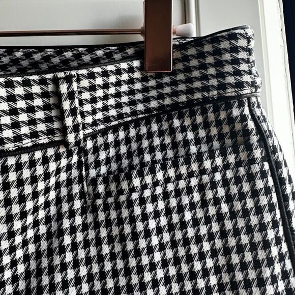 Banana Republic Sloane Houndstooth Slim Pant with Leather Trim size 2 - Picture 7 of 11